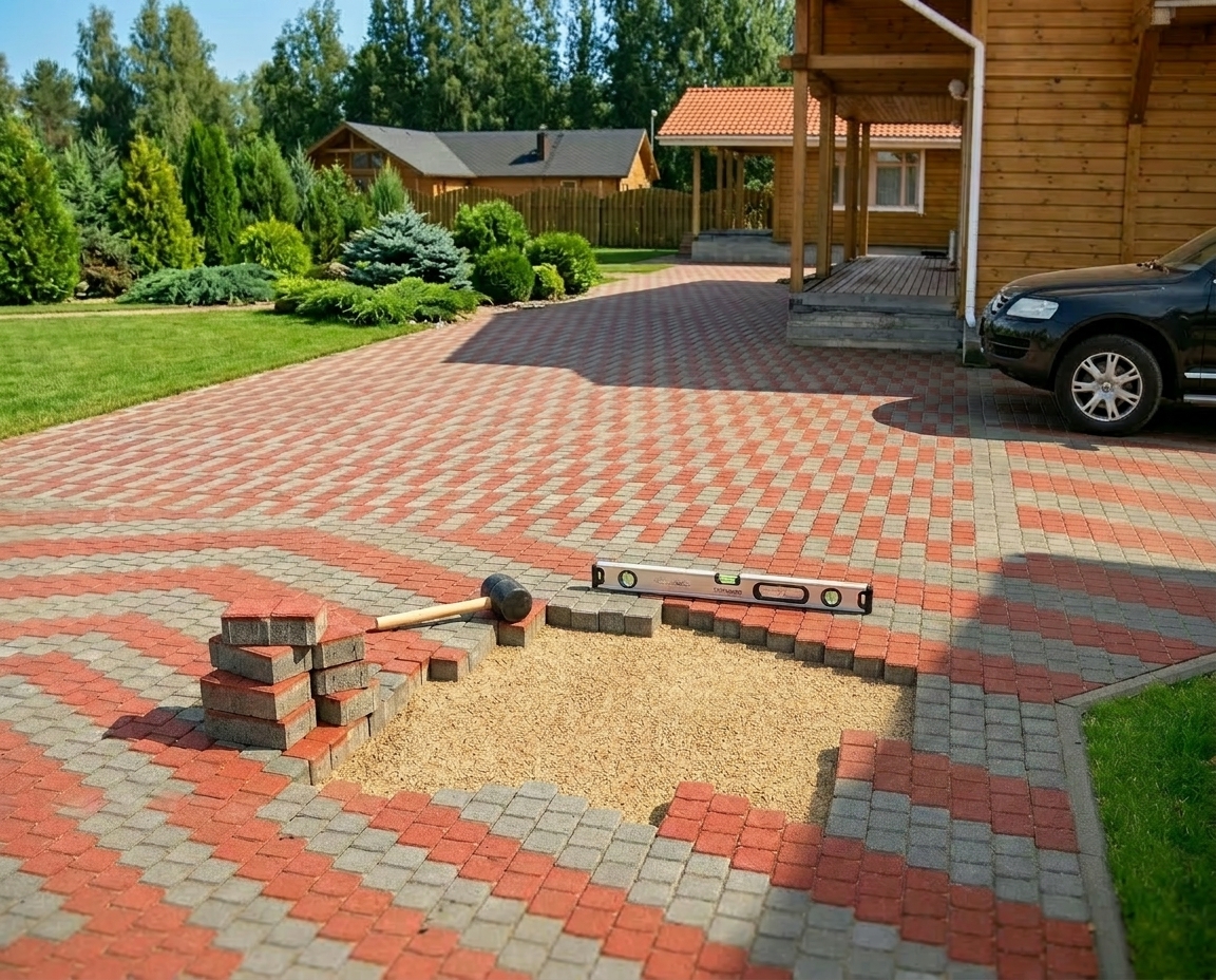 Укладка тротуарной плитки